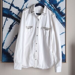 Equipment White Soft Denim Western Shirt size S Premium quality